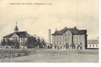 Old Photo of a Church and House 